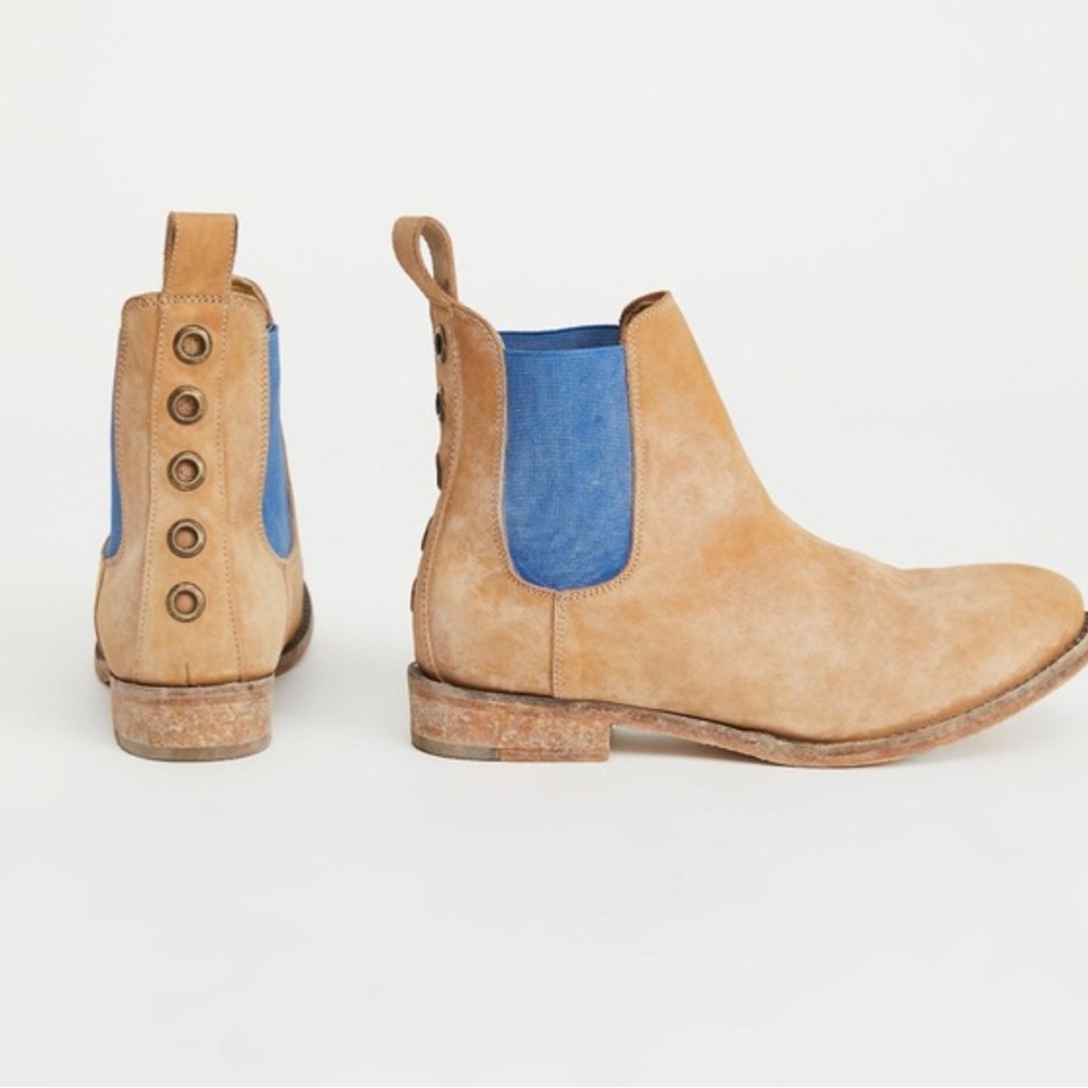 Free People x FarylRobin Camel - Blue Janice Grommet Boots Ankle Boots Size 7